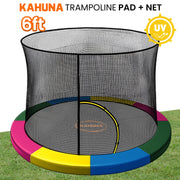 Kahuna 6ft Trampoline Pad and Net - Rainbow V240-KAH-PDNET-06-RB