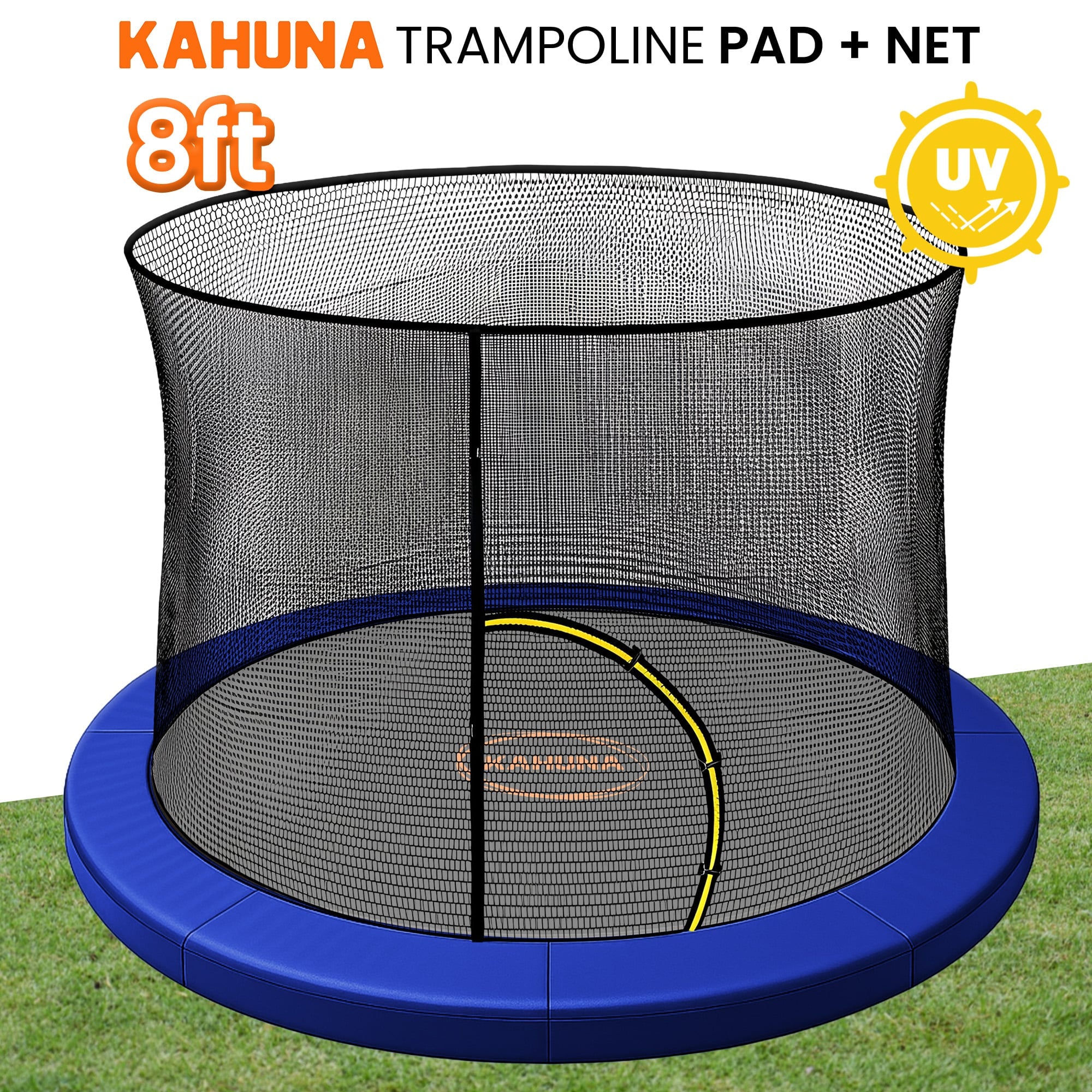 Kahuna 8ft Trampoline Pad and Net - Blue V240-KAH-PDNET-08-BU