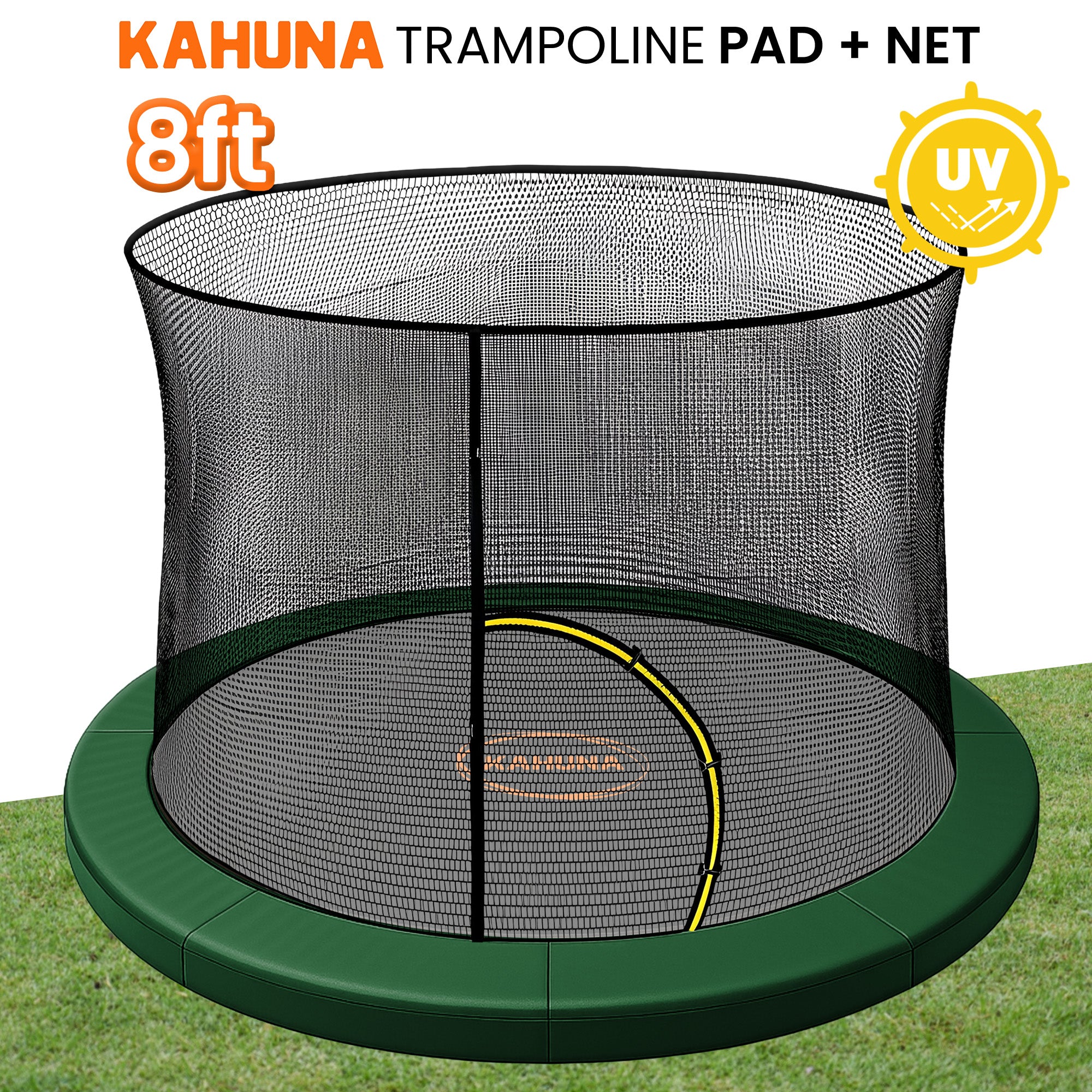 Kahuna 8ft Trampoline Pad and Net - Green V240-KAH-PDNET-08-GN