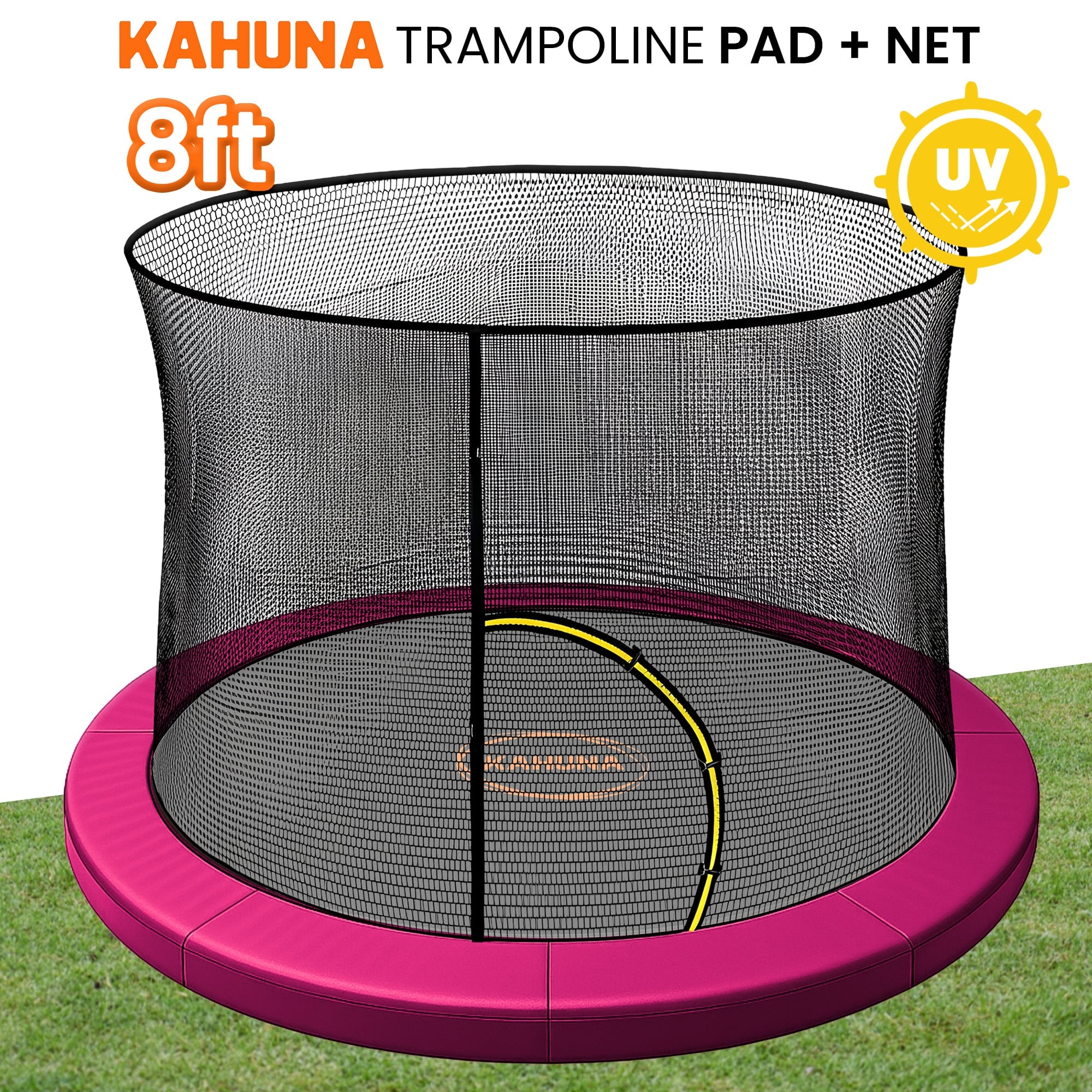 Kahuna 8ft Trampoline Pad and Net - Pink V240-KAH-PDNET-08-PK