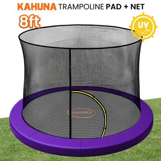 Kahuna 8ft Trampoline Pad and Net - Purple V240-KAH-PDNET-08-PU