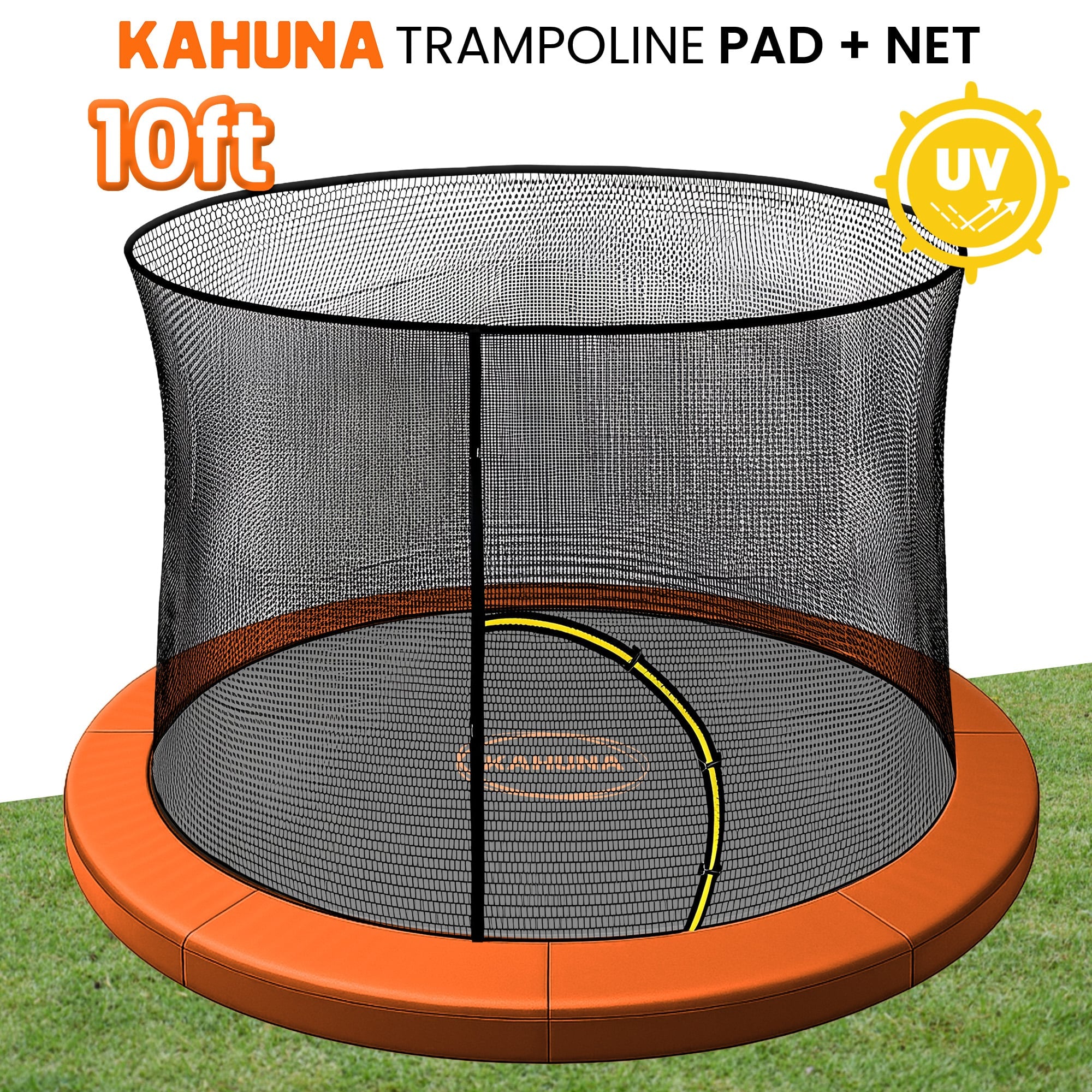 Kahuna 10ft Trampoline Pad and Net - Orange V240-KAH-PDNET-10-OR