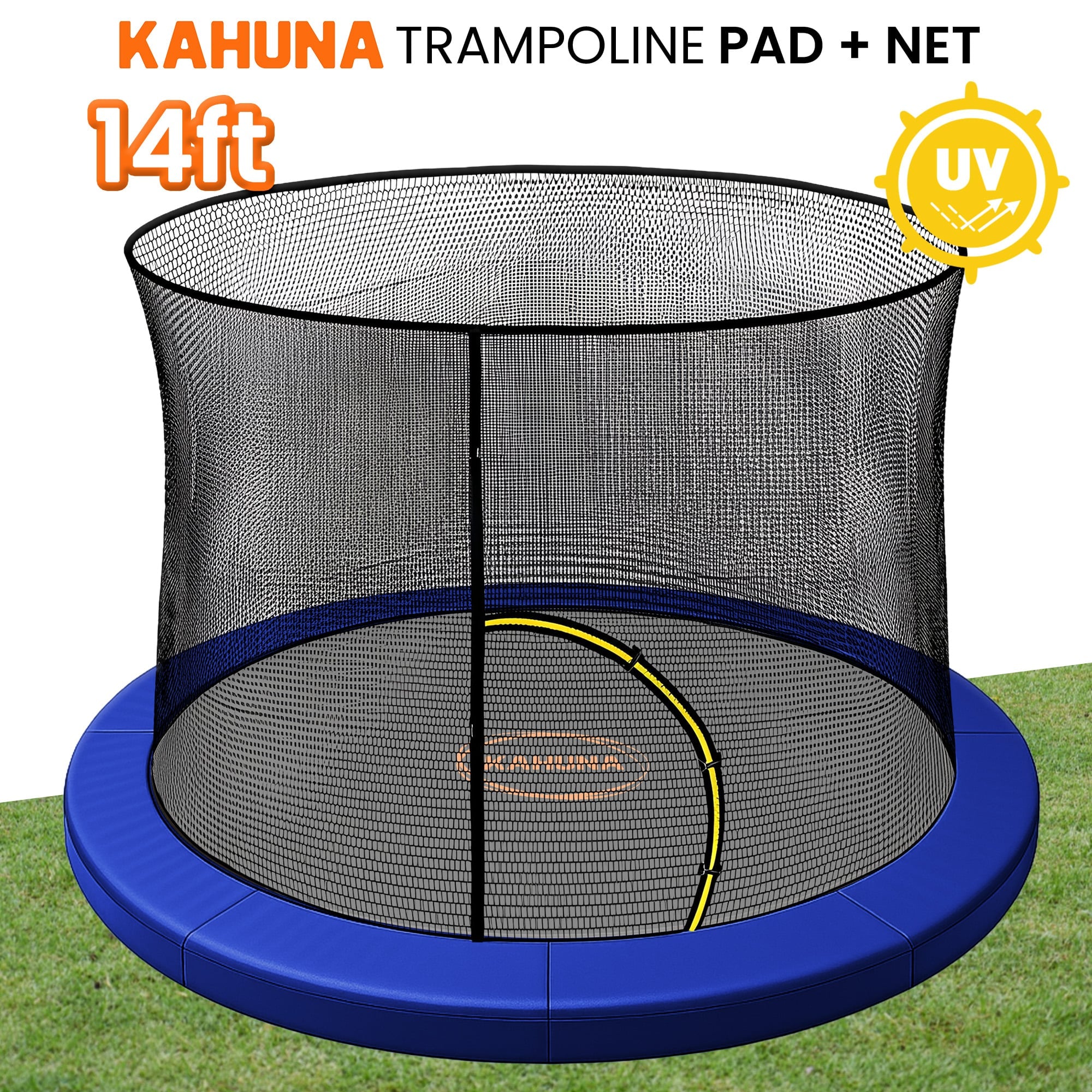 Kahuna 14ft Trampoline Pad and Net - Blue V240-KAH-PDNET-14-BU