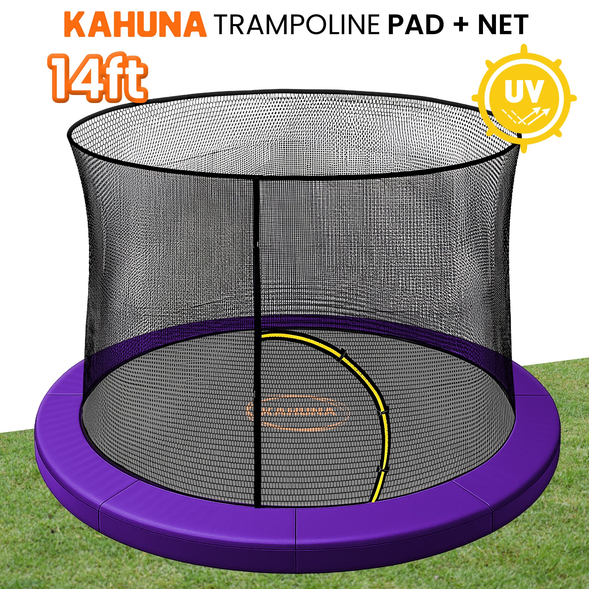 Kahuna 14ft Trampoline Pad and Net - Purple V240-KAH-PDNET-14-PU