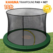 Kahuna 16ft Trampoline Pad and Net - Green V240-KAH-PDNET-16-GN