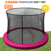 Kahuna 16ft Trampoline Pad and Net - Pink V240-KAH-PDNET-16-PK