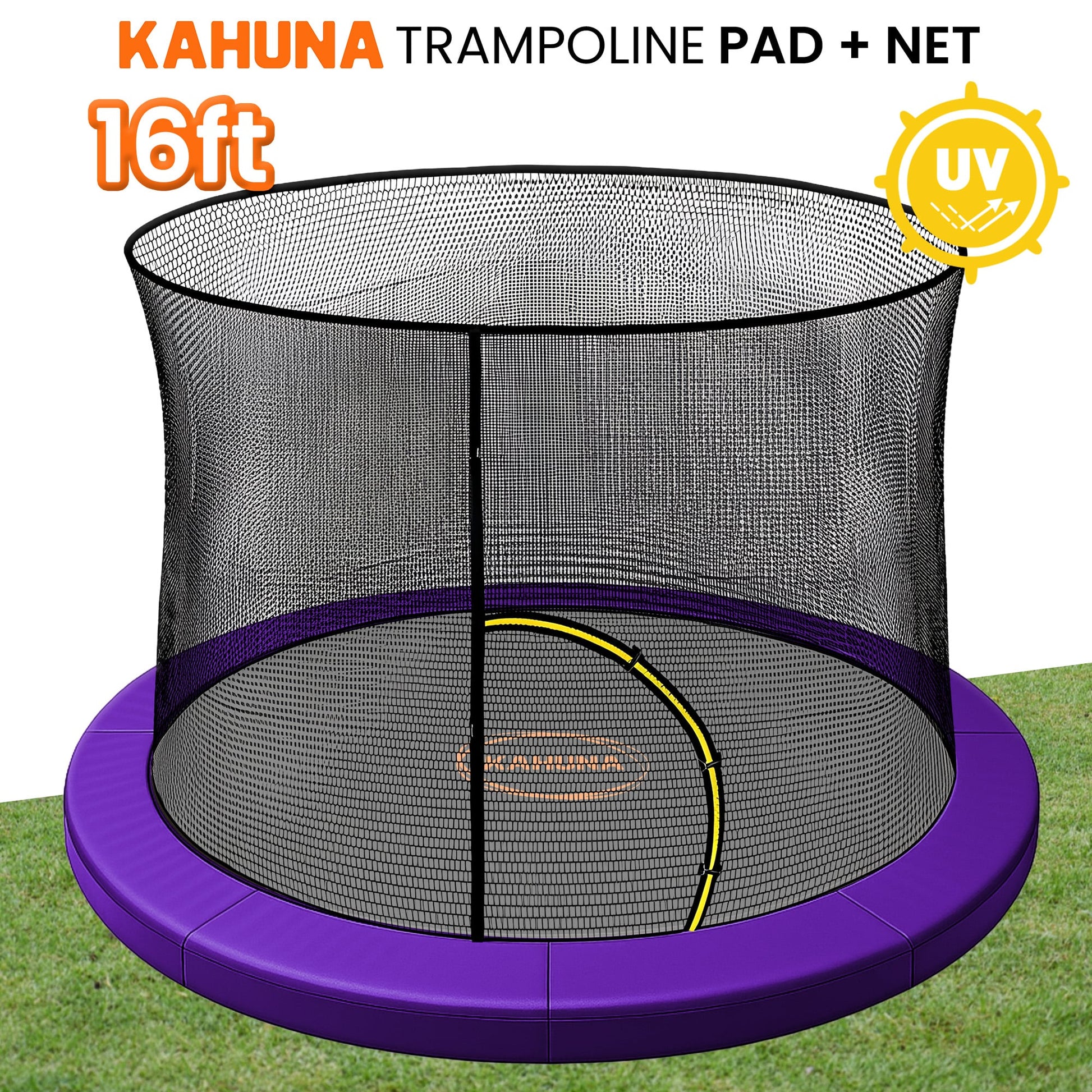 Kahuna 16ft Trampoline Pad and Net - Purple V240-KAH-PDNET-16-PU