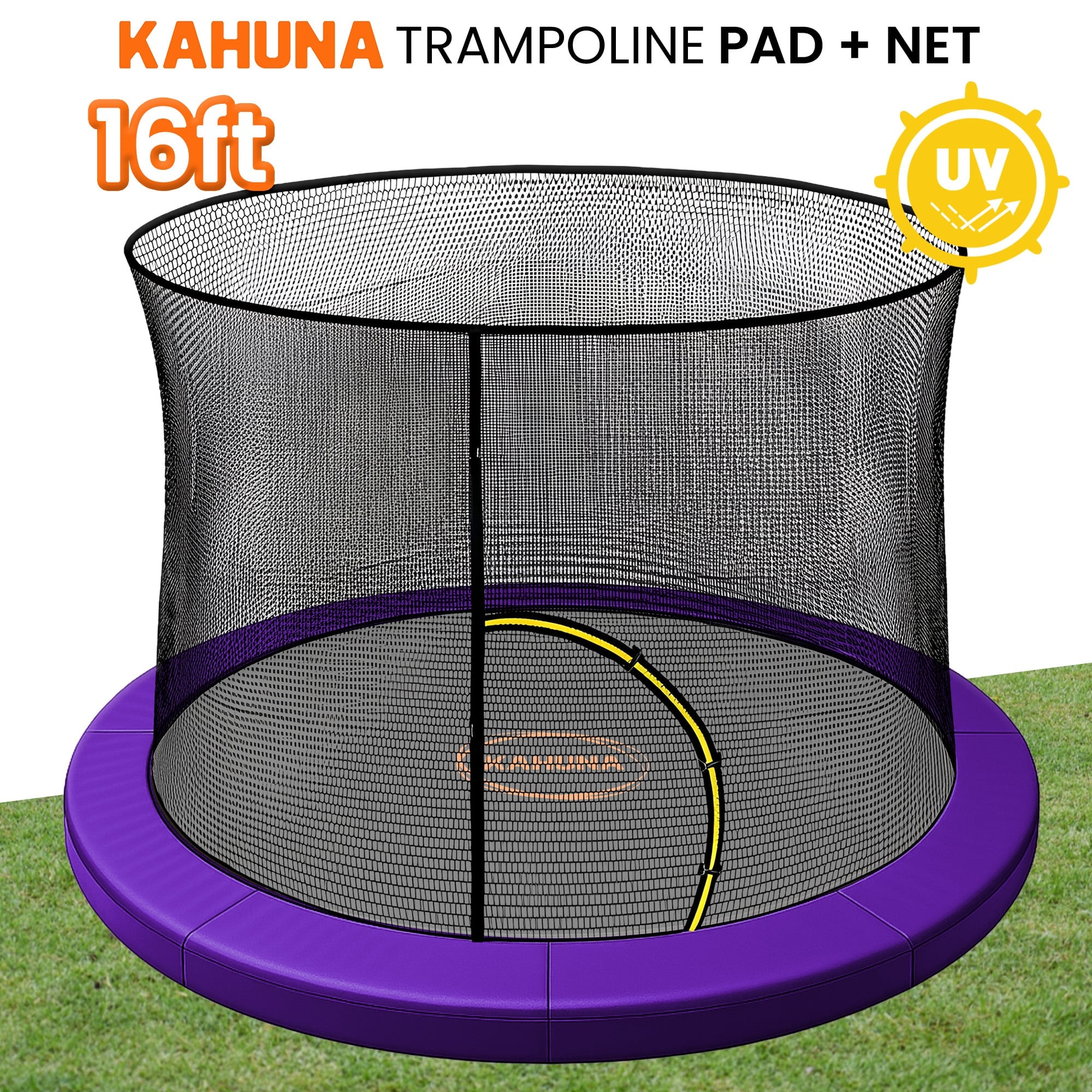 Kahuna 16ft Trampoline Pad and Net - Purple V240-KAH-PDNET-16-PU