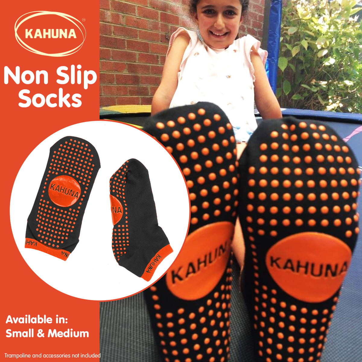 Kahuna Kids Safety Anti-Slip Trampoline Socks - Medium V240-KAH-SKS-M