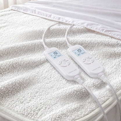Laura Hill Queen Electric Heated Underlay Blanket Fleecy Fabric with Timer V240-KDA6-152-CM