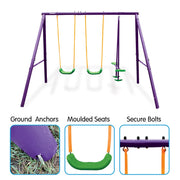 Kahuna Kids 4-Seater Swing Set Purple Green V240-KSS-KLB-3S-PUGN