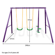 Kahuna Kids 4-Seater Swing Set Purple Green V240-KSS-KLB-3S-PUGN