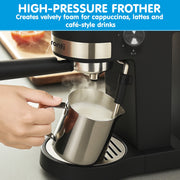 Pronti Breakfast Set with Rose Gold Kettle & Toaster with 1.2L Espresso Machine - White V240-KT-TS-850D-WH