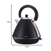 Pronti 1.7L Rose Trim Collection Kettle - Black V240-KTL-017-GST-BK
