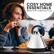 Pronti 1.7l Rose Trim Collection Kettle - White V240-KTL-017-GST-WH
