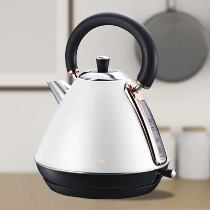 Pronti 1.7l Rose Trim Collection Kettle - White V240-KTL-017-GST-WH
