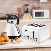 Pronti 1.7l Rose Trim Collection Kettle - White V240-KTL-017-GST-WH