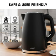 Pronti Silver Noir Collection 1.7L Electric Kettle V240-KTL-1711-GST-BK