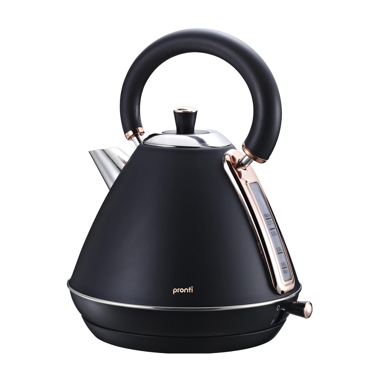 Pronti Rose Trim Collection Toaster & Kettle Bundle - Black V240-KTL-TSR-COM-BK