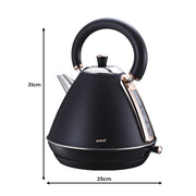 Pronti Rose Trim Collection Toaster & Kettle Bundle - Black V240-KTL-TSR-COM-BK