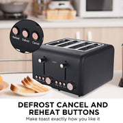 Pronti Rose Trim Collection Toaster & Kettle Bundle - Black V240-KTL-TSR-COM-BK