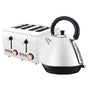 Pronti Rose Trim Collection Toaster & Kettle Bundle - White V240-KTL-TSR-COM-WH