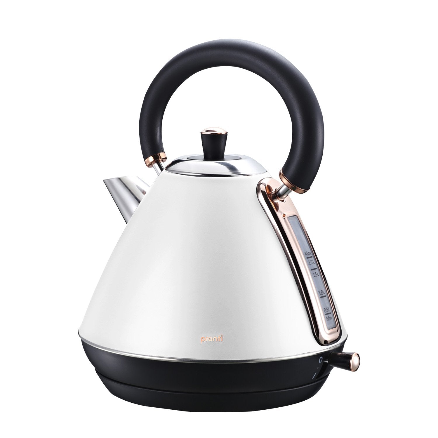 Pronti Rose Trim Collection Toaster & Kettle Bundle - White V240-KTL-TSR-COM-WH