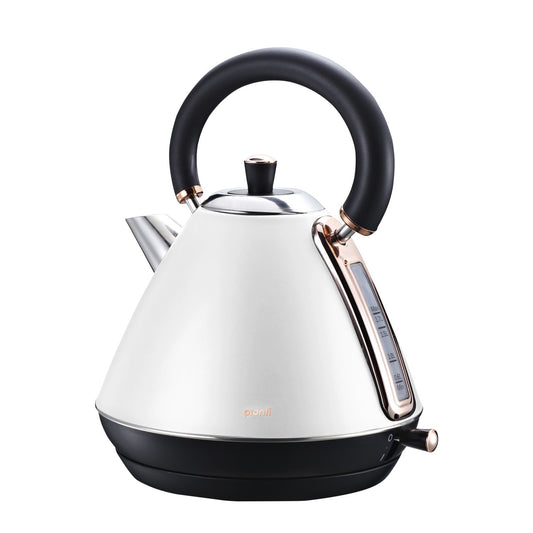 Pronti Rose Trim Collection Toaster & Kettle Bundle - White V240-KTL-TSR-COM-WH