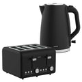 Pronti Silver Noir Collection 4 Slice Toaster and Kettle Bundle V240-KTTS-C02-GST-BK