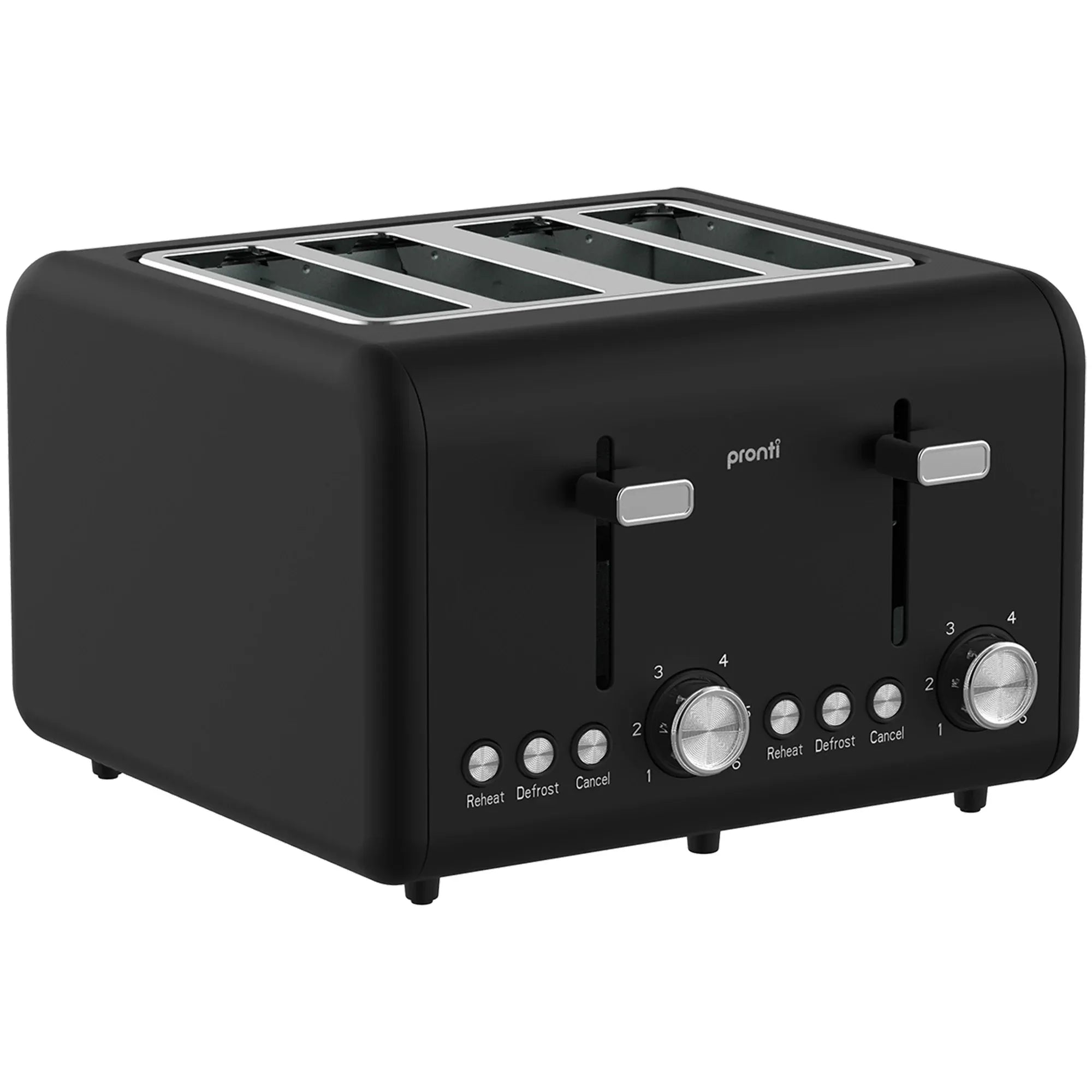 Pronti Silver Noir Collection 4 Slice Toaster and Kettle Bundle V240-KTTS-C02-GST-BK