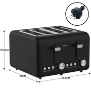 Pronti Silver Noir Collection 4 Slice Toaster and Kettle Bundle V240-KTTS-C02-GST-BK