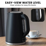 Pronti Silver Noir Collection 4 Slice Toaster and Kettle Bundle V240-KTTS-C02-GST-BK