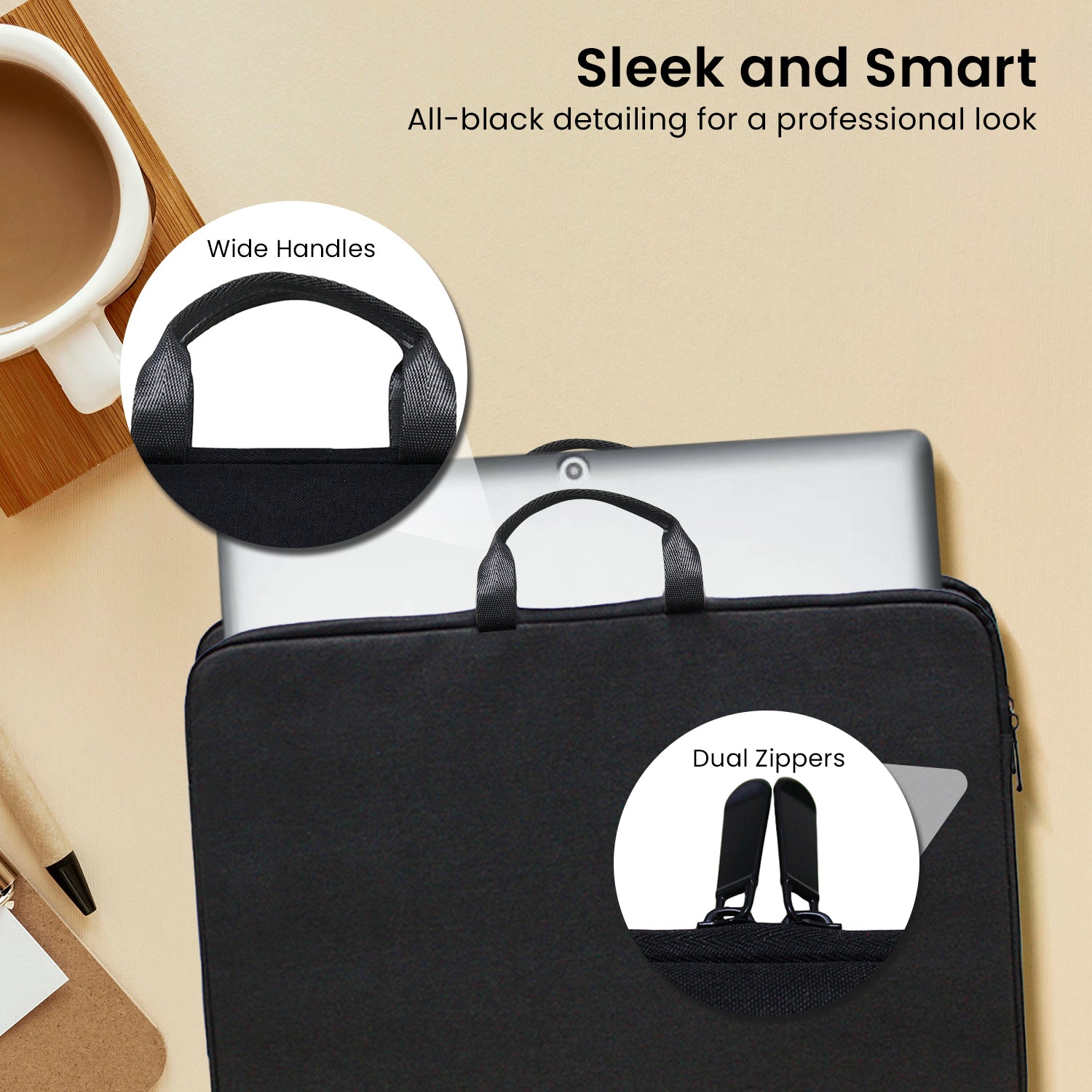 Klika 15.6" Water-Resistant Laptop Sleeve Bag V240-LBG-070-156-BK