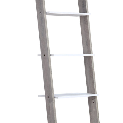 Sarantino Mira 5-tier Ladder Shelf In White And Grey Oak V240-LDS-120-06-WHOK