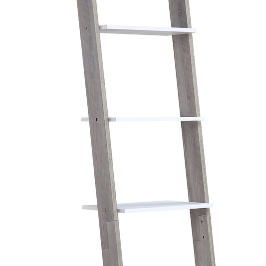 Sarantino Mira 5-tier Ladder Shelf In White And Grey Oak V240-LDS-120-06-WHOK