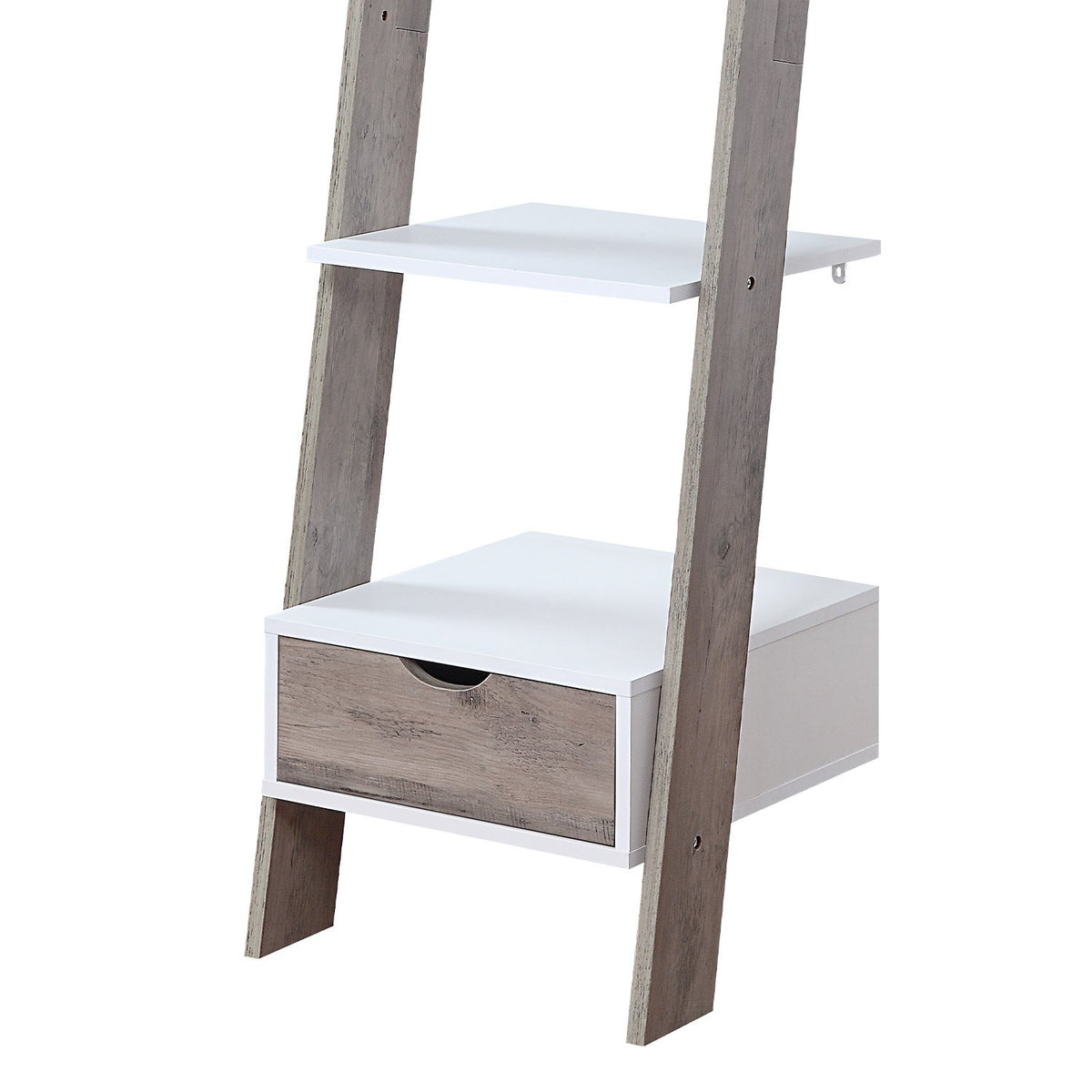 Sarantino Mira 5-tier Ladder Shelf In White And Grey Oak V240-LDS-120-06-WHOK