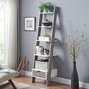 Sarantino Mira 5-tier Ladder Shelf In White And Grey Oak V240-LDS-120-06-WHOK