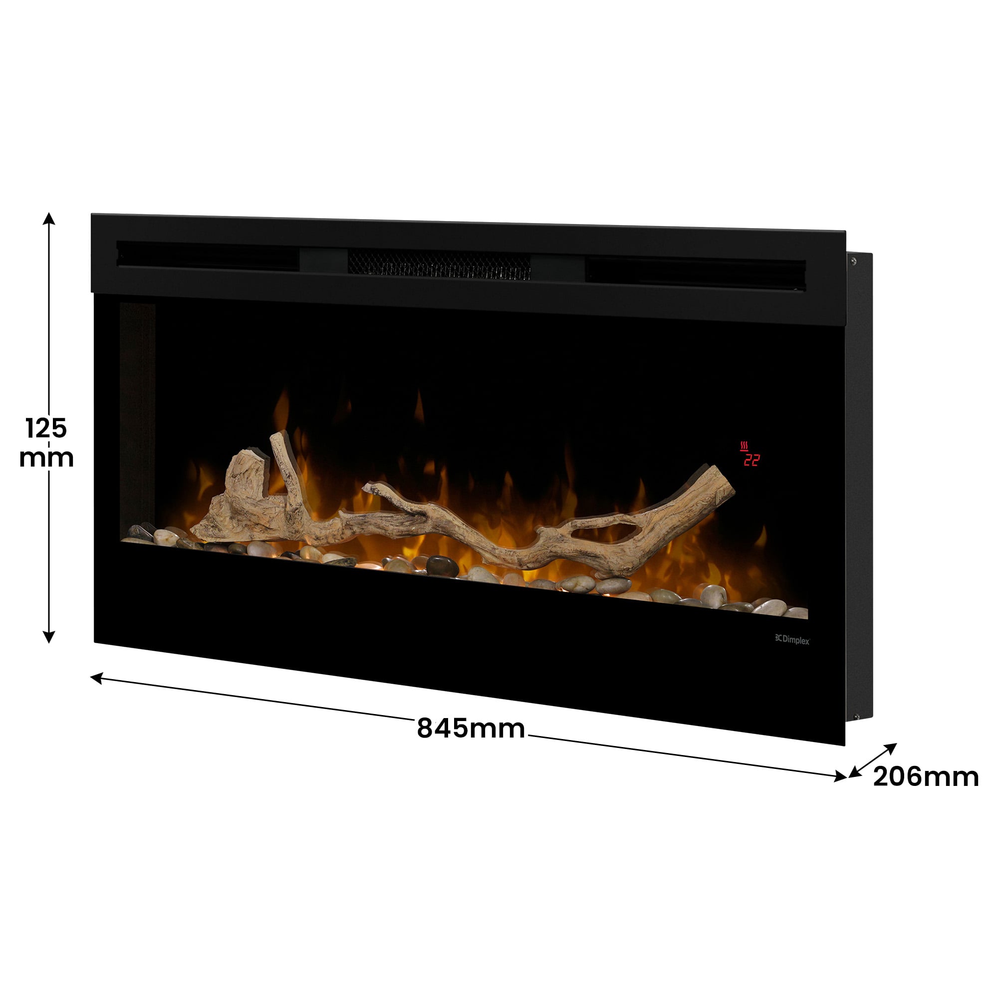 Dimplex 34-inch Linear Fireplace Driftwood and River Rock Accessory Package V240-LF34DWS-KIT