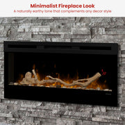 Dimplex 34-inch Linear Fireplace Driftwood and River Rock Accessory Package V240-LF34DWS-KIT