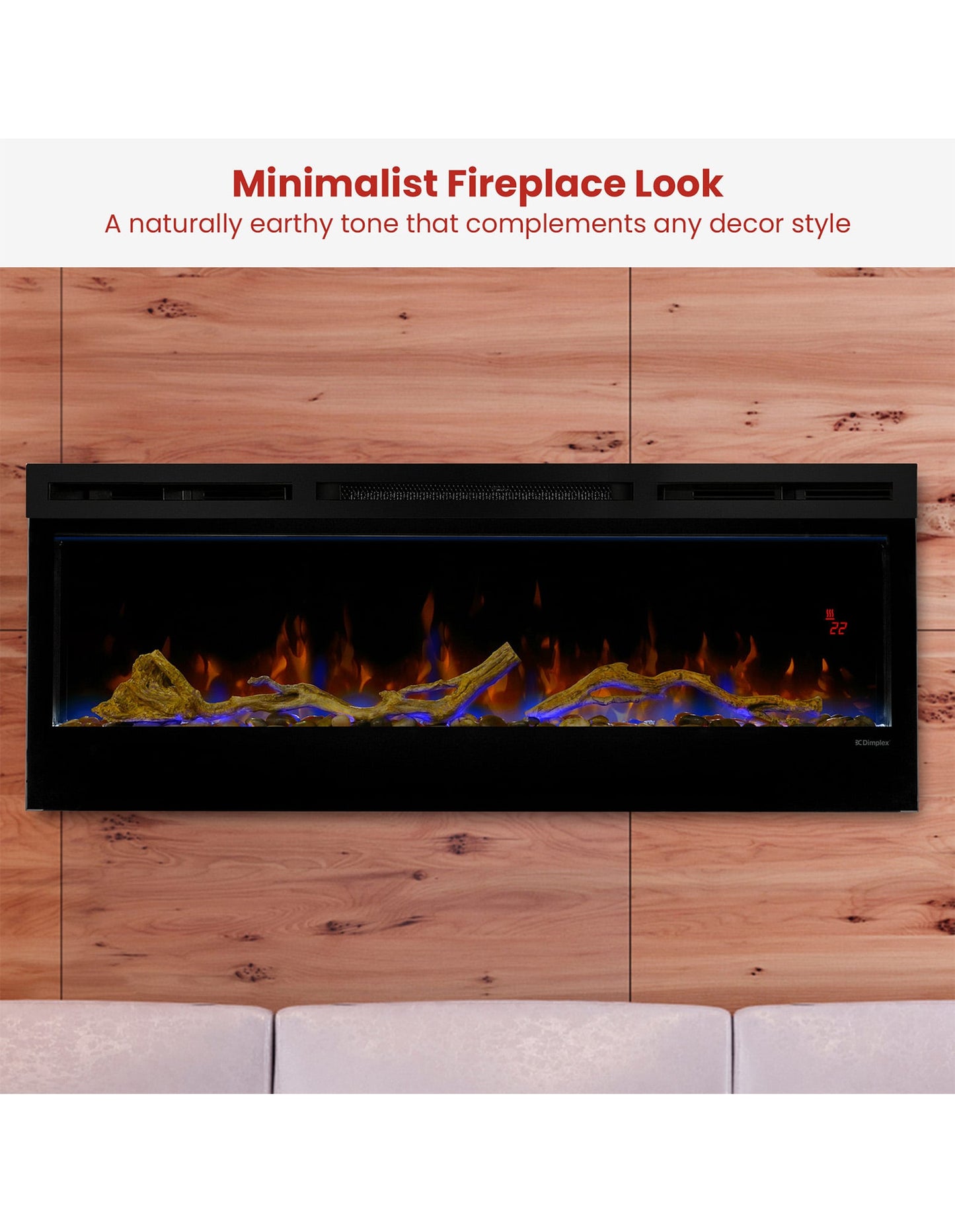 Dimplex 50-inch Linear Fireplace Driftwood and River Rock Accessory Package V240-LF50DWS-KIT