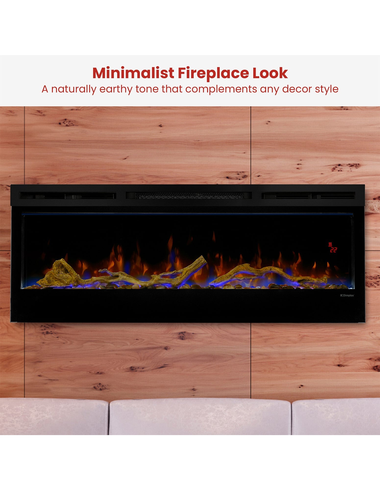 Dimplex 50-inch Linear Fireplace Driftwood and River Rock Accessory Package V240-LF50DWS-KIT