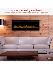 Dimplex 50-inch Linear Fireplace Driftwood and River Rock Accessory Package V240-LF50DWS-KIT