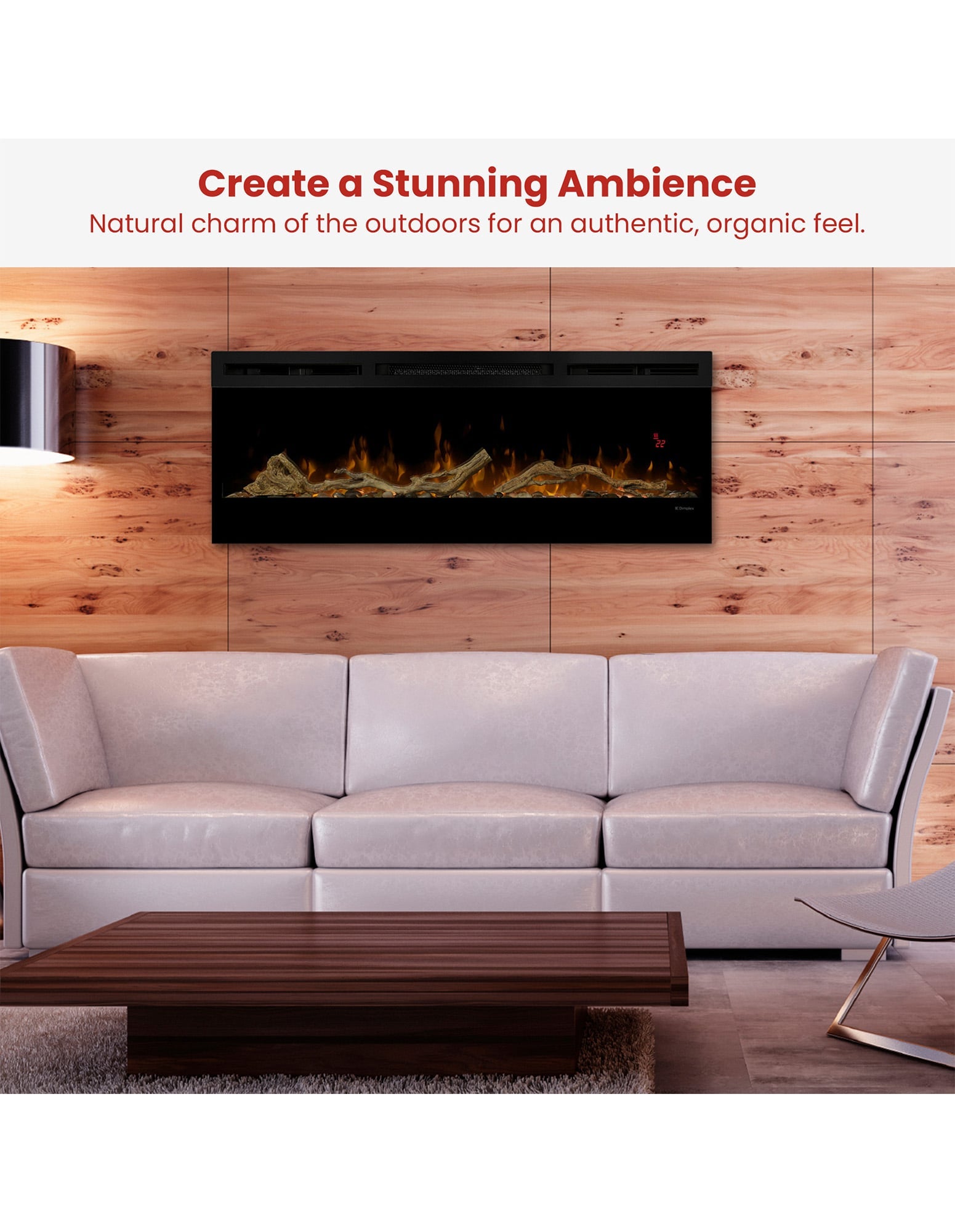 Dimplex 50-inch Linear Fireplace Driftwood and River Rock Accessory Package V240-LF50DWS-KIT
