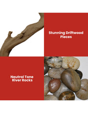 Dimplex 50-inch Linear Fireplace Driftwood and River Rock Accessory Package V240-LF50DWS-KIT