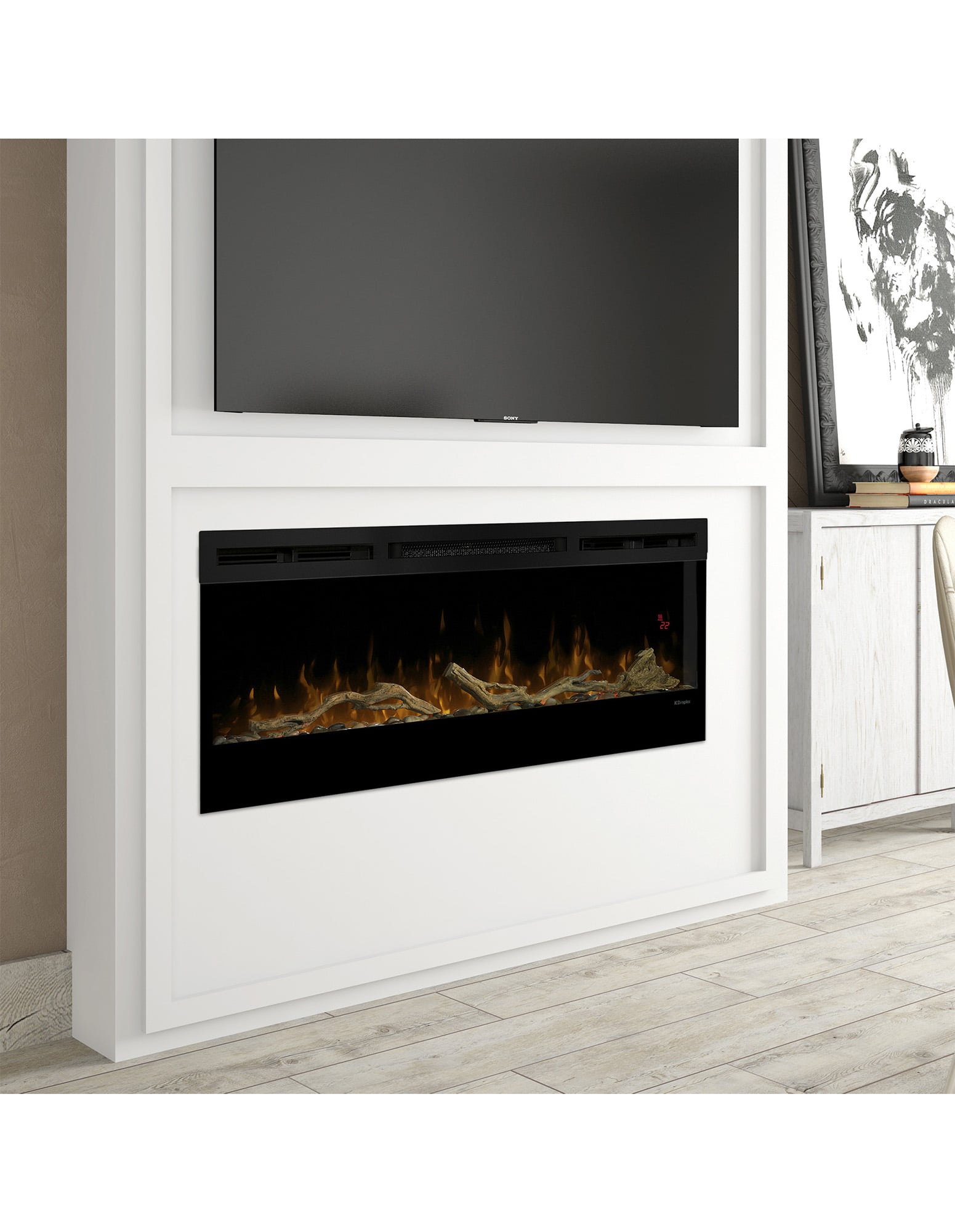 Dimplex 50-inch Linear Fireplace Driftwood and River Rock Accessory Package V240-LF50DWS-KIT