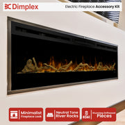 Dimplex 74-inch Linear Fireplace Driftwood and River Rock Accessory Package V240-LF74DWS-KIT