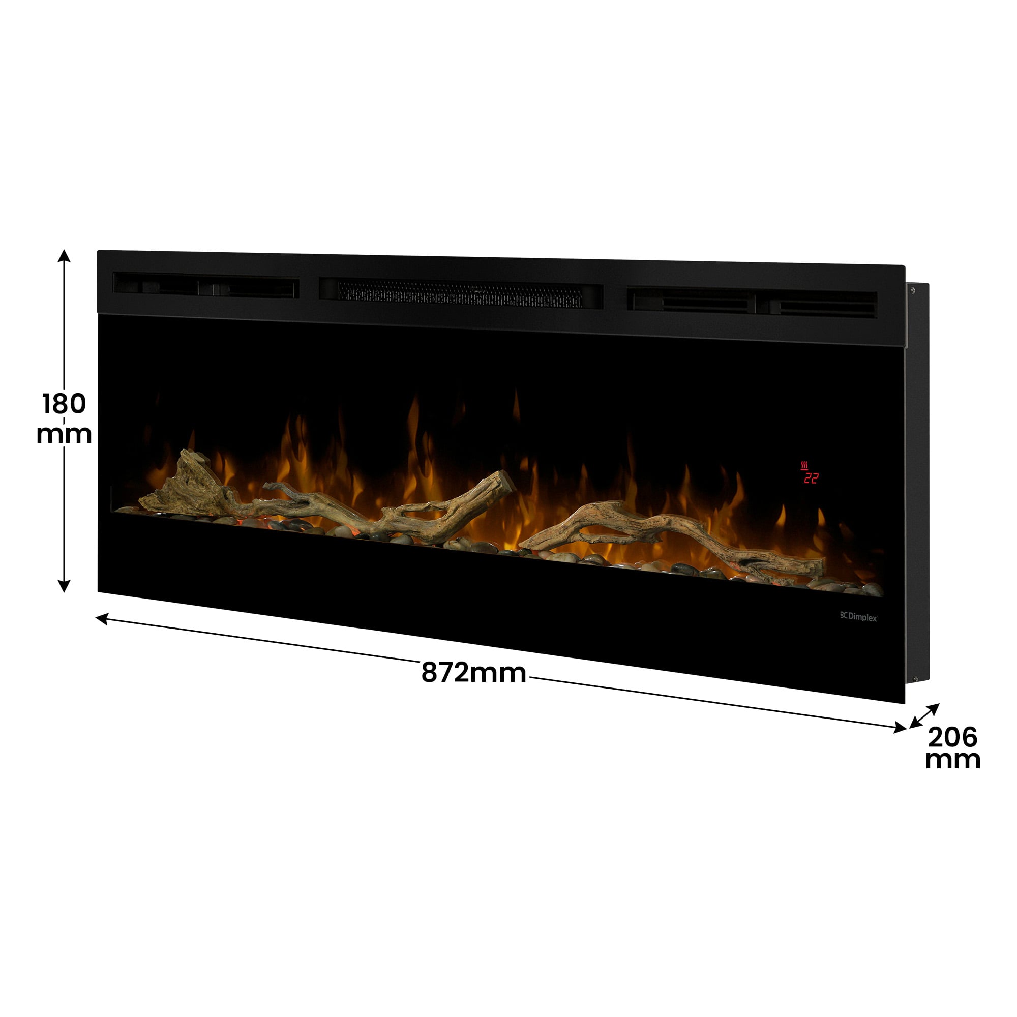 Dimplex 74-inch Linear Fireplace Driftwood and River Rock Accessory Package V240-LF74DWS-KIT