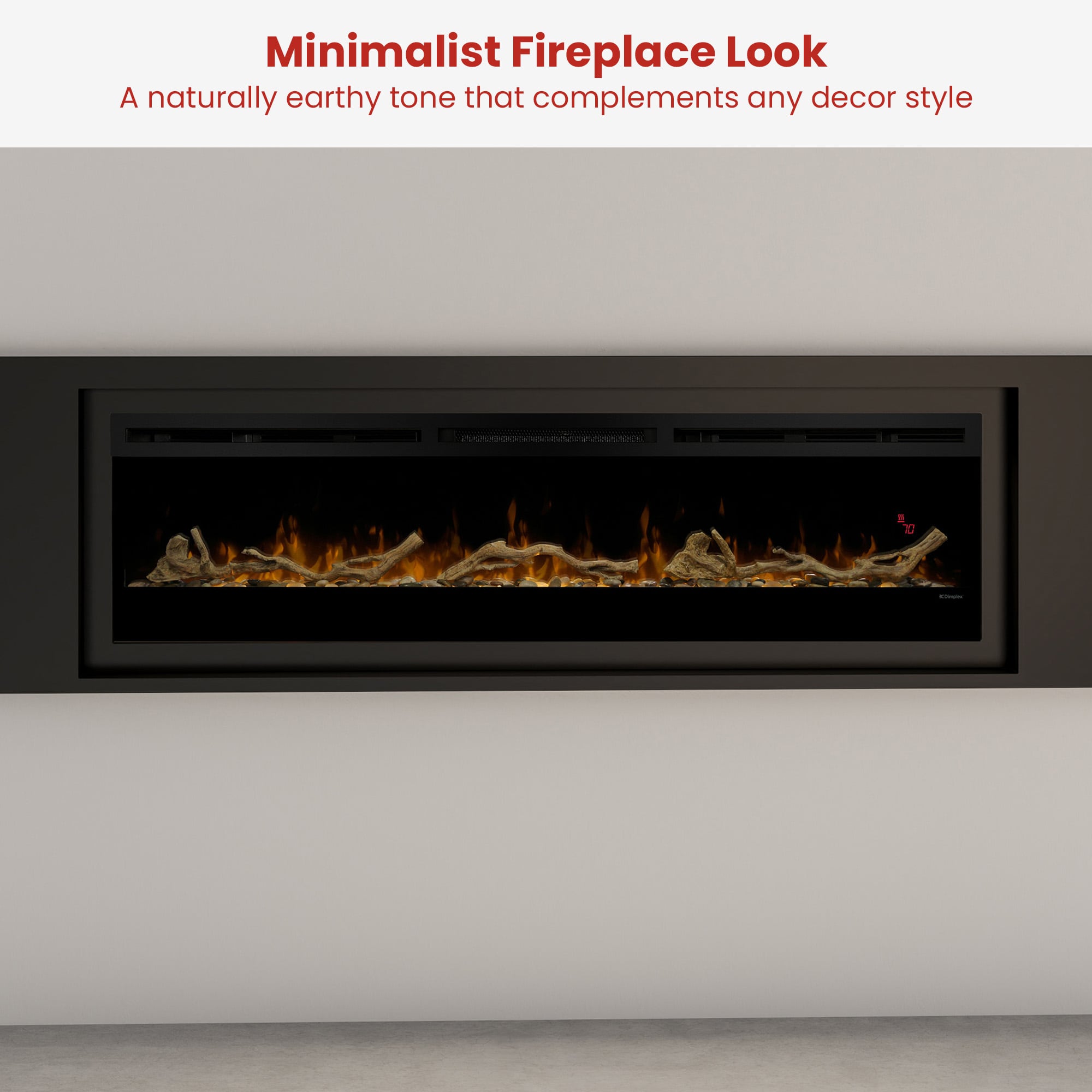 Dimplex 74-inch Linear Fireplace Driftwood and River Rock Accessory Package V240-LF74DWS-KIT
