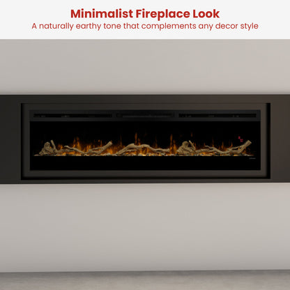 Dimplex 74-inch Linear Fireplace Driftwood and River Rock Accessory Package V240-LF74DWS-KIT