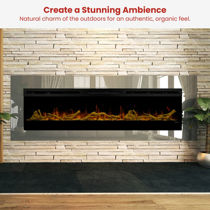 Dimplex 74-inch Linear Fireplace Driftwood and River Rock Accessory Package V240-LF74DWS-KIT